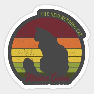 Retro Maine Coon Cat Sticker